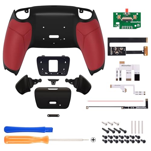eXtremeRate Red Rubberized Grip Programable RISE 2.0 Remap Kit for PS5 Controller BDM-010 BDM-020 Models, Custom Upgrade Board & Redesigned Back Shell & Back Buttons Set for PS5 Controller - Image 3