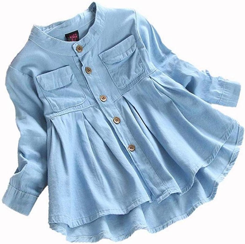 Guodeunh Store Baby Girls Kid Ruched Long Sleeve T-Shirt Tops Shirt Clothing Children Autumn Winter Fashion Blouse - Image 2