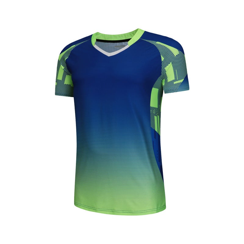 Generic Summer Slim Badminton Dress Set for Women Men's bright blue top