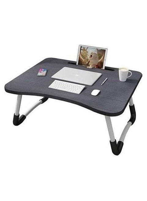 European Style Portable Laptop Table – Modern Black Metal Table with Cushioned Finish
