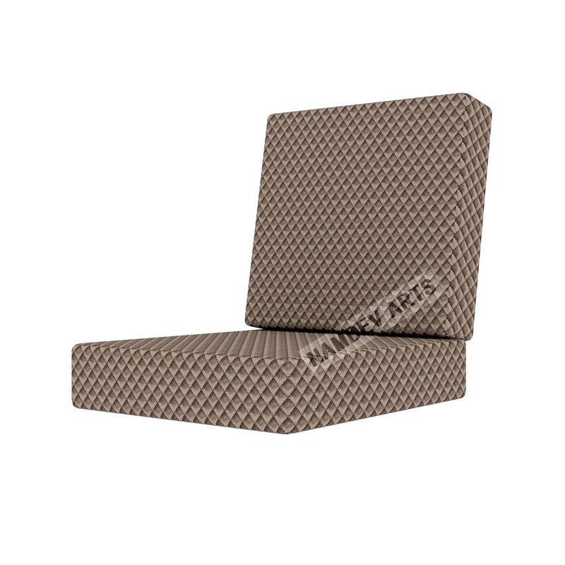 Namdev Art's Sofa Foam Cushions in Velvet with Zip Cover (Seat - 22"x21"x4" Back Rest -18"x21"x4") |Density:- 32 Foam | Warm and Decent Visual | Stretchy Soft Velvet Fabric (Coffee Command) - Image 4