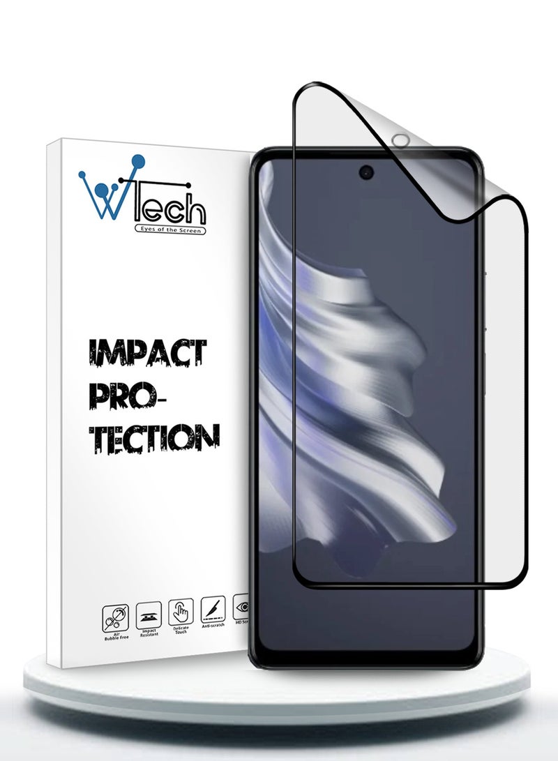 Wtech Tecno Spark 20 Pro 4G 2023 / Spark 20 Pro 5G 2024 Nano Ceramic Full Glue Full Cover Matte Flexible Screen Protector (MSCNMN) - Clear/Black - Image 1