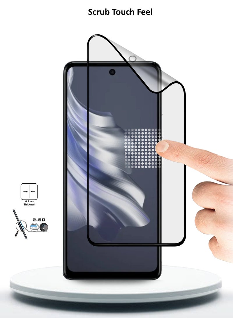 Wtech Tecno Spark 20 Pro 4G 2023 / Spark 20 Pro 5G 2024 Nano Ceramic Full Glue Full Cover Matte Flexible Screen Protector (MSCNMN) - Clear/Black - Image 4