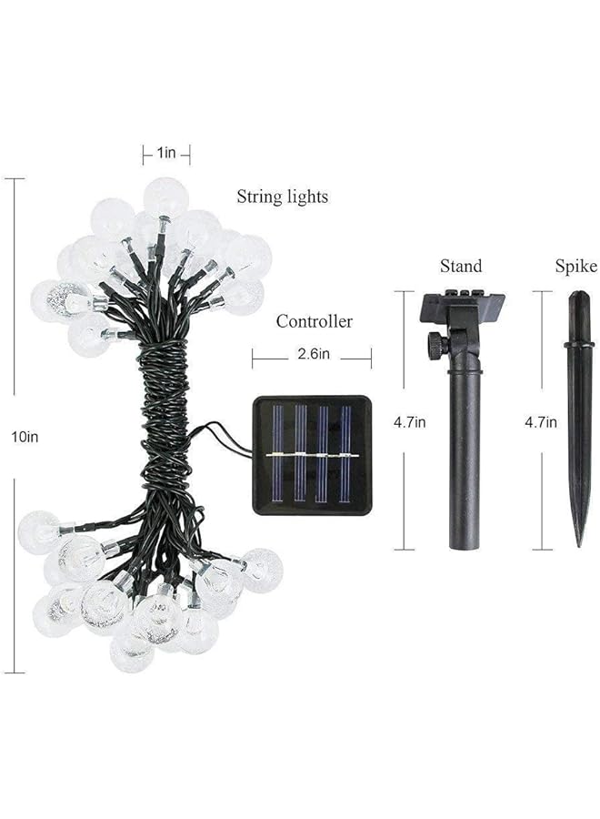 إيروريكس سلسلة مصابيح تعمل بالطاقة الشمسية بطول 20 قدمًا و30 مصباحًا أبيضًا - Image 2