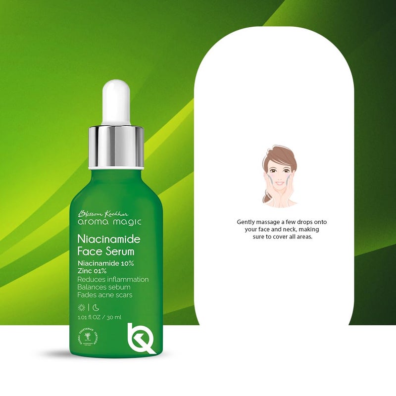 Aroma Magic 10 Niacinamide Face Serum for Acne Marks Enlarged Pores Hydration 1 Zinc PCA Excess OilSebum Control 30ml All Skin Types - Image 3