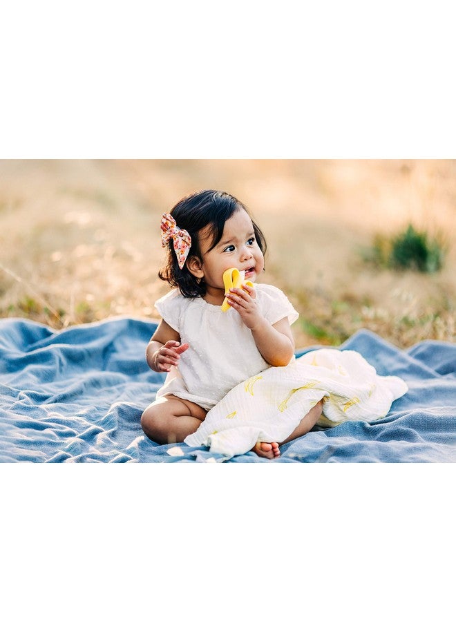 Baby Banana Baby Banana Muslin Swaddle Blanket & Infant Toothbrush, Yellow  - Image 5