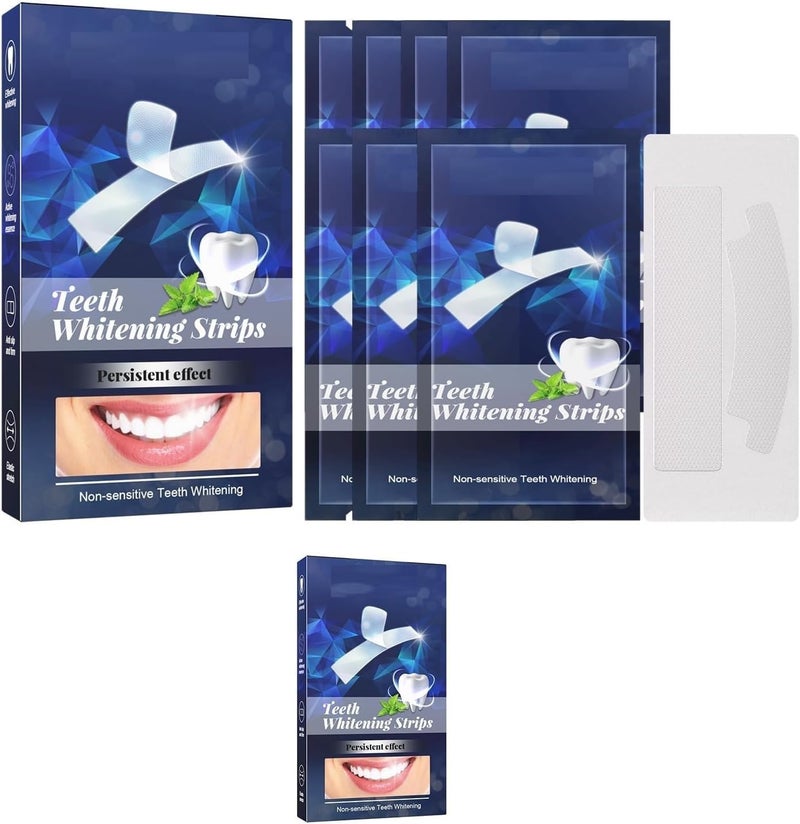 Calyrex Teeth Whitening Strips 7 Treatments, Non-Sensitive Formula, Non-Slip 14 Whitening Strips for Sensitive Teeth, Fast Whitening, Safe Whitener for Smokers, Coffee Drinkers, Yellow Stains - Image 1