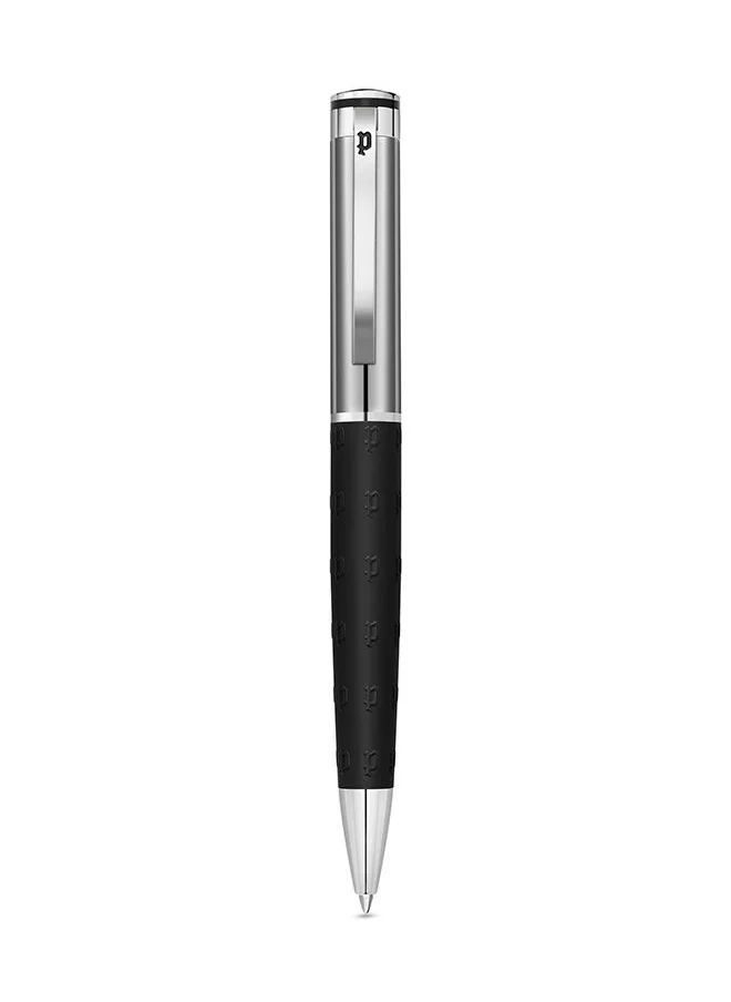 POLICE This Marlett pen from Police in Black and Silver is stylishly engraved with signature P logo on the body in a matte finish companied the logo on the cap