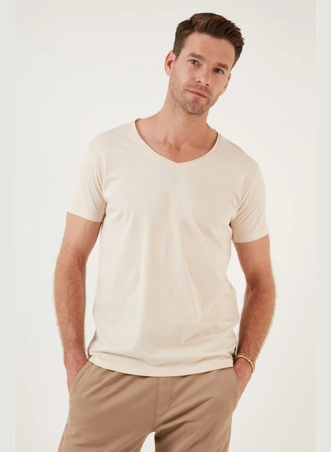 Buratti  Buratti Cotton Slim Fit V Neck Basic T Shirt Men's T SHIRT 5412001 for Men | Best Price UAE