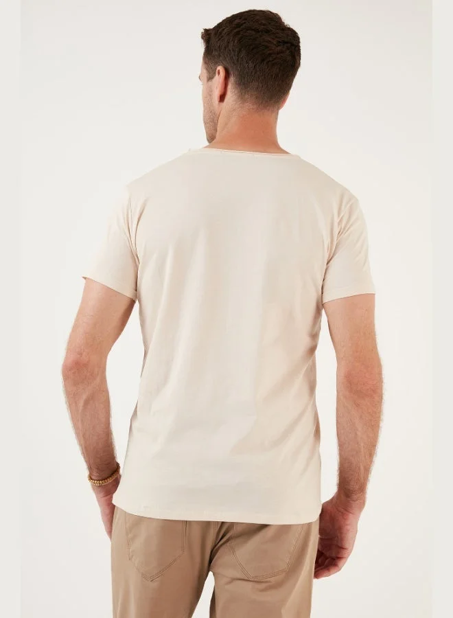 Buratti  Buratti Cotton Slim Fit V Neck Basic T Shirt Men's T SHIRT 5412001 for Men | Best Price UAE