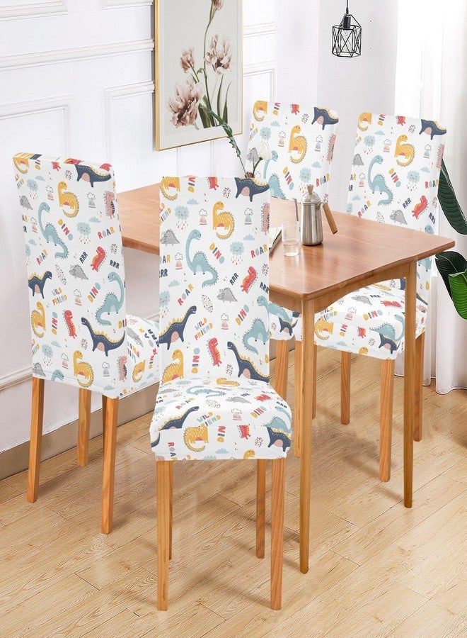 Kigai Cute Funny Kids Dinosaurs Chair Covers Set of 2, Washable Removable Chair Covers Protector for Dining Room,Hotel,Ceremony - Image 5