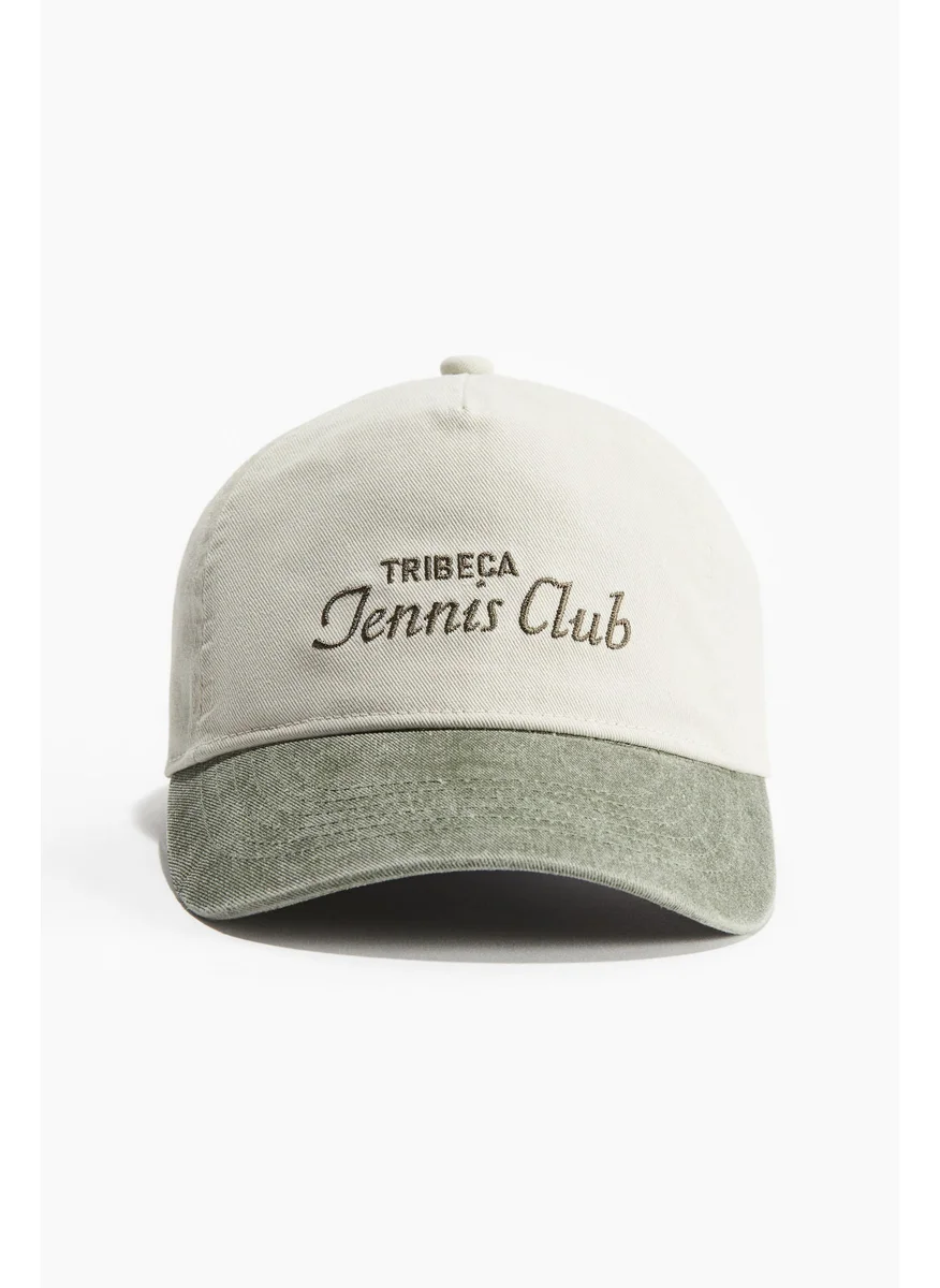 اتش اند ام Embroidered-Motif Twill Cap