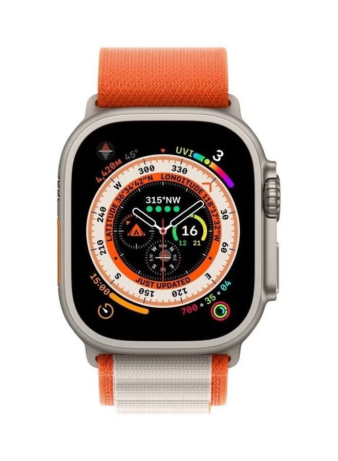 فيسوس حزام رياضي منسوج من النايلون لساعة آبل 49 ملم / 45 ملم / 44 ملم متوافق مع آي واتش سيريز 8 / الترا / 7 / SE / 6/5/4/3/2/1 برتقالي / أبيض - Image 3