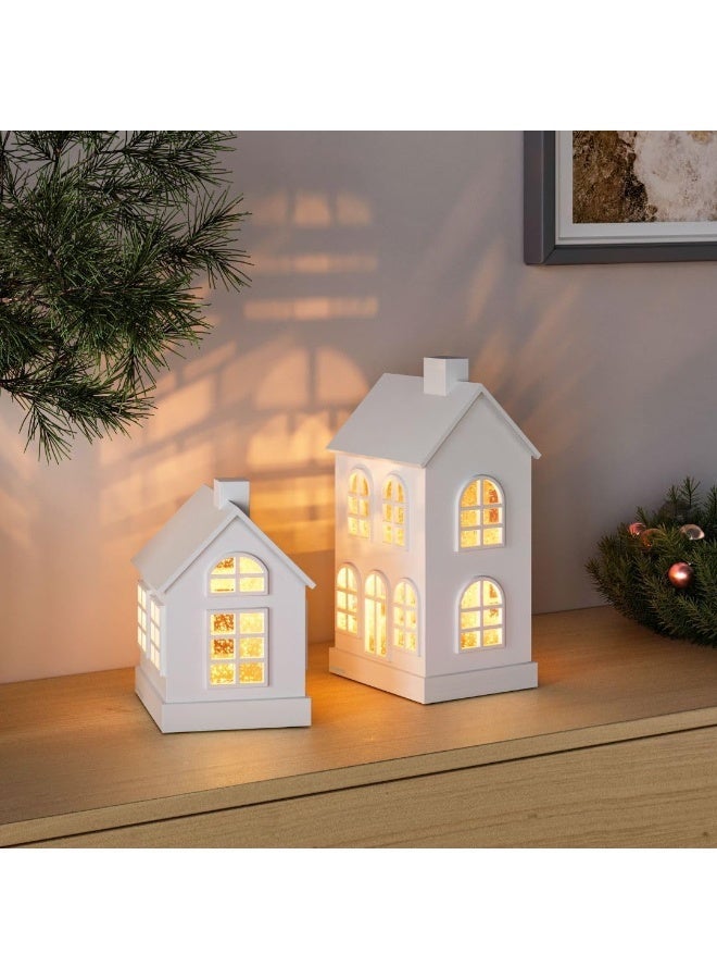 Sompex Glamor House Decorative LED Lamp White – 11.5 x 16 cm | Festive Glitter Swirl Light with Continuous Motion, Warm 2300K Ambient Glow, Battery Operated Holiday Home Decor Night Lamp - Image 3