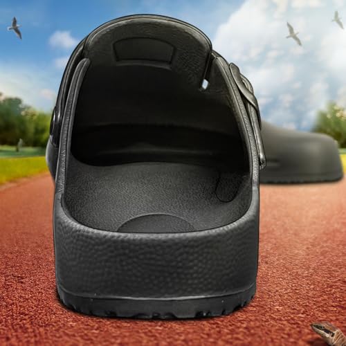 KEMISANT Women Clogs,Comfortable Mules Sandals Slippers Nurse Garden Shoes Unisex for Men Cushioned Support(Black-12Women/10 Men) - Image 3