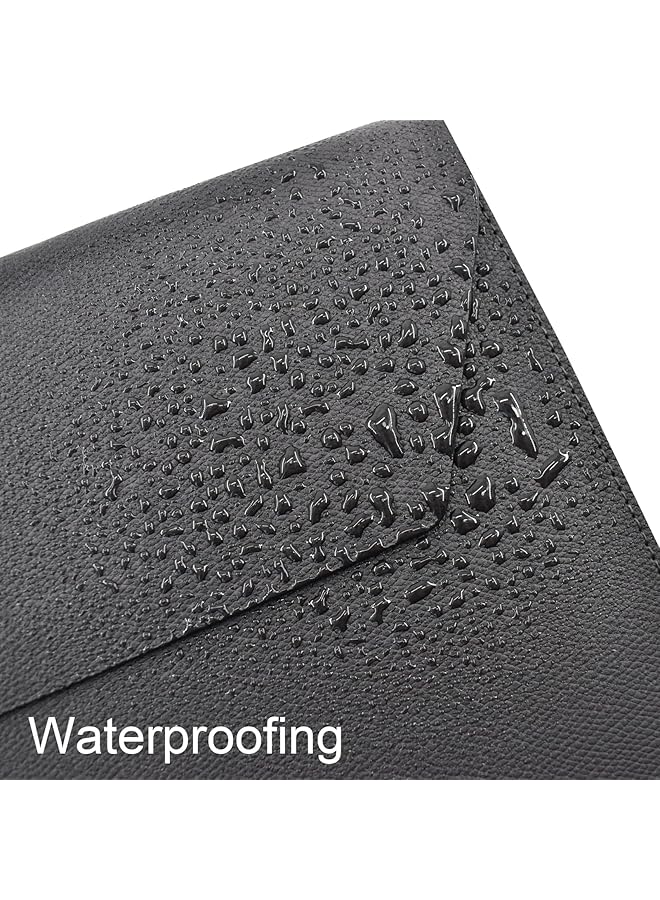 إيروريكس حافظة ملفات من الجلد الصناعي بحجم A4، حافظة مستندات مقاومة للماء، حافظة مستندات بحجم A4، حافظة جلدية بإغلاق مغناطيسي للمدرسة والمنزل والمكتب - Image 4