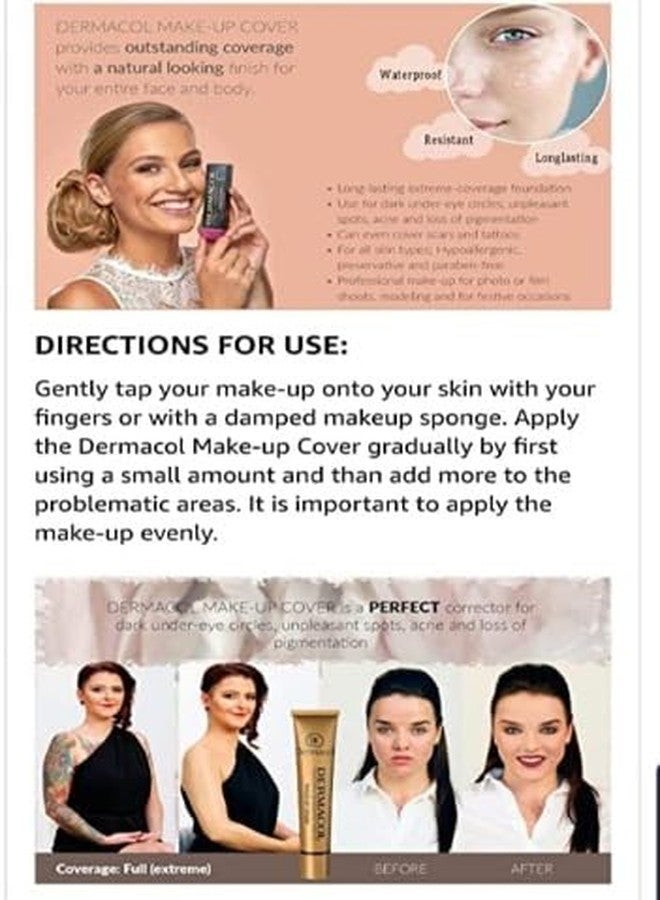 Dermacol DC Dermacol Professional Full Coverage Waterproof Foundation SPF 30, Shade 211, Matte Finish for Oily & Acne-Prone Skin, Long Wear Makeup, 30g - Image 5