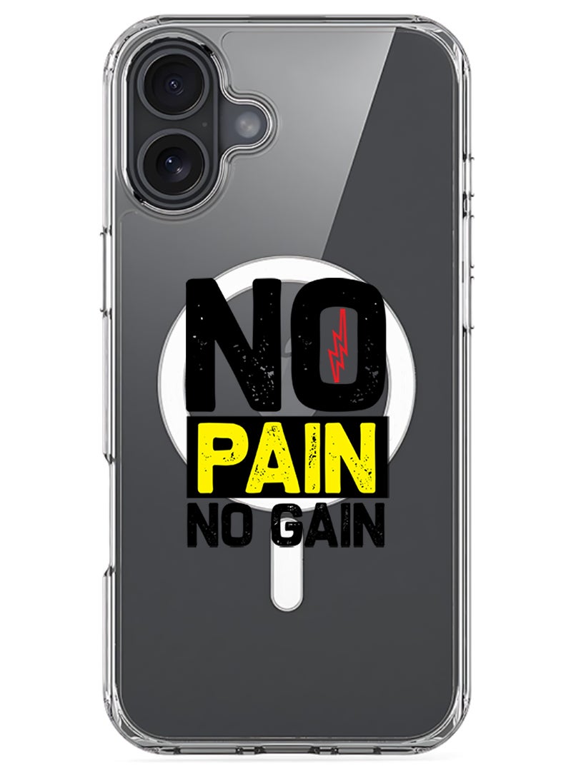 Theodor Magnetic Case for Apple iPhone 17 Compatible with MagSafe Wireless Charging, Shockproof Phone Bumper Cover - No pain No gain - Image 1