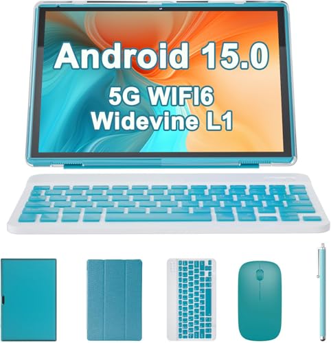 ZZB 2 in 1 Tablet with Keyboard Case Mouse Stylus, 10 inch Tablet Android 15 Tablets PC, 8GB RAM+32GB ROM Support 1TB Expandable, 6000mAh Battery IPS 10.1" Tab 2MP+8MP Dual Camera WiFi-6 Bluetooth Tableta - Image 1