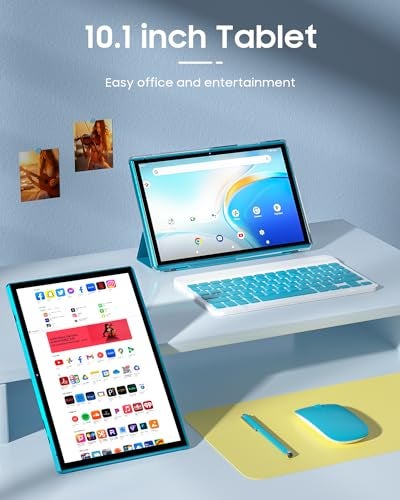 ZZB 2 in 1 Tablet with Keyboard Case Mouse Stylus, 10 inch Tablet Android 15 Tablets PC, 8GB RAM+32GB ROM Support 1TB Expandable, 6000mAh Battery IPS 10.1" Tab 2MP+8MP Dual Camera WiFi-6 Bluetooth Tableta - Image 2