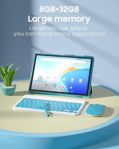 ZZB 2 in 1 Tablet with Keyboard Case Mouse Stylus, 10 inch Tablet Android 15 Tablets PC, 8GB RAM+32GB ROM Support 1TB Expandable, 6000mAh Battery IPS 10.1" Tab 2MP+8MP Dual Camera WiFi-6 Bluetooth Tableta - Image 3