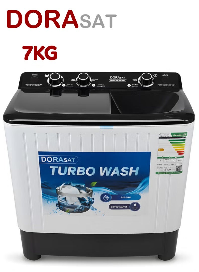 Dora Sat Twin-Tub Washing Machine – 7 kg - Image 1
