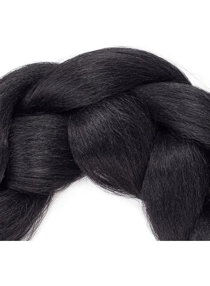 إستيل جدائل شعر أومبير جامبو جدائل شعر صناعية 5 حزم وصلات شعر لتضفير الكروشيه الملتوي أسود - Image 5