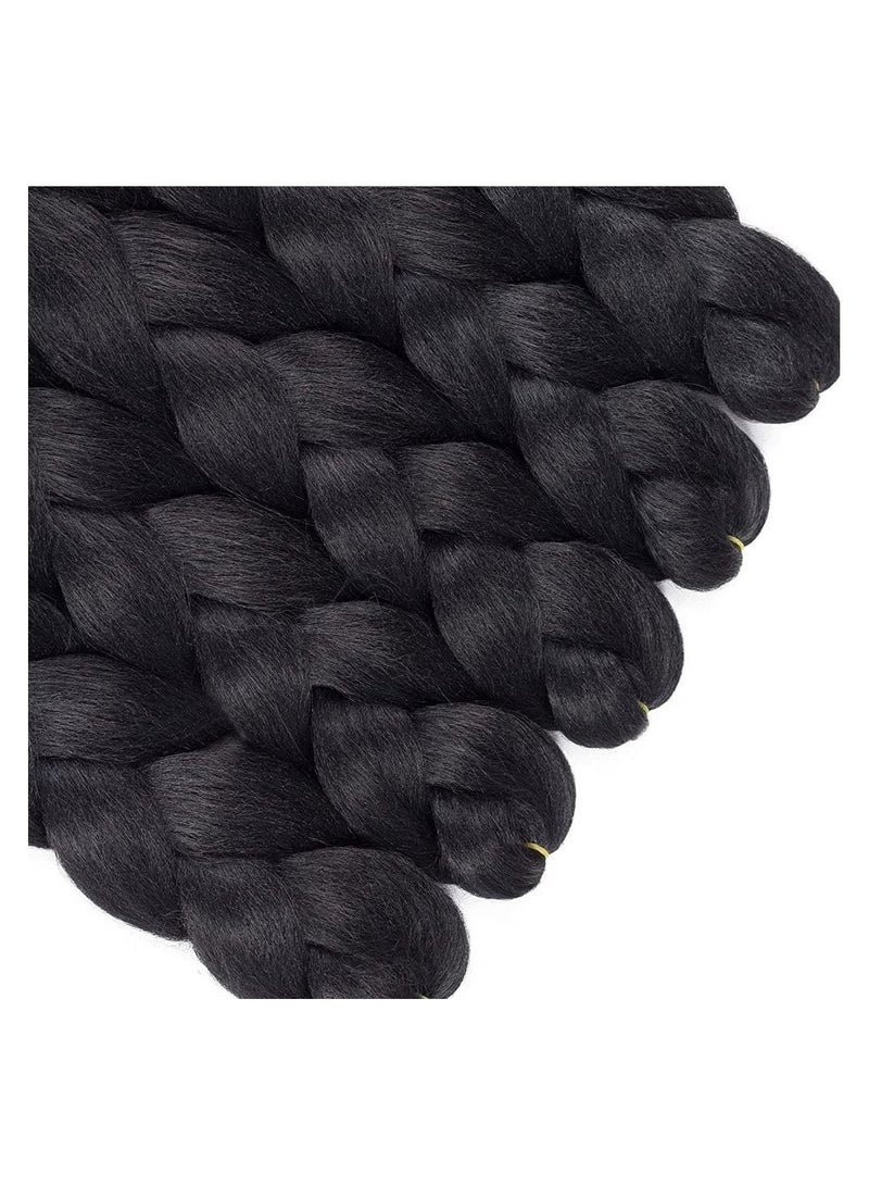 إستيل جدائل شعر أومبير جامبو جدائل شعر صناعية 5 حزم وصلات شعر لتضفير الكروشيه الملتوي أسود - Image 2