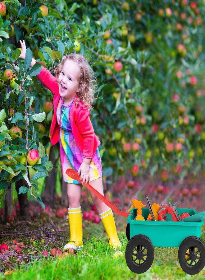 deAO Kids Garden Wagon Wheelbarrow and Gardening Tools Play Set Includes 10 Accessories and 4 Plant Pots,Great Outdoor Toddler Toys Kids Gardening Set - Image 4