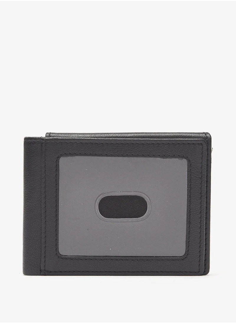 شو اكسبرس Mens Solid Tri Fold Wallet with Stitch Detail