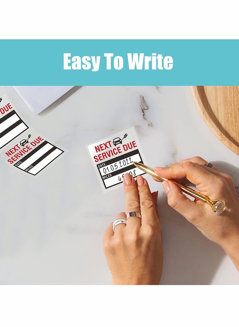 Car Service Oil Change Reminder Stickers, 600 Pack 5 * 5cm, Easy Peel Off Adhesive Labels (2 Rolls) - Image 4