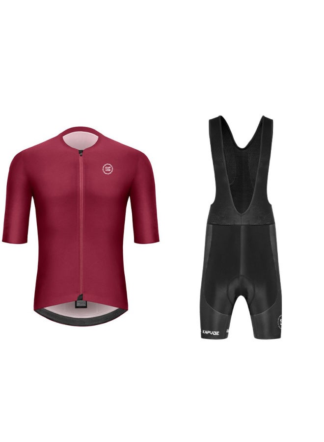 Mid-sleeve Riding Clothing Strap Pants Summer Suit Road Bike Bike Bike Breathable Men's Top