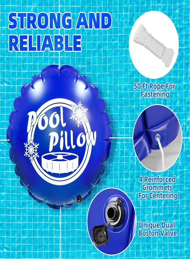 AISunGoo 4 x 4 Ft Pool Pillows for Above Ground Pool Winterize Pool Closing Kit for Winter Pool Cover Extra Durable & Cold Resistant 0.4mm PVC (27 Gauge) Pool Air Pillow for Winterizing with 50 Ft Rope - Image 5