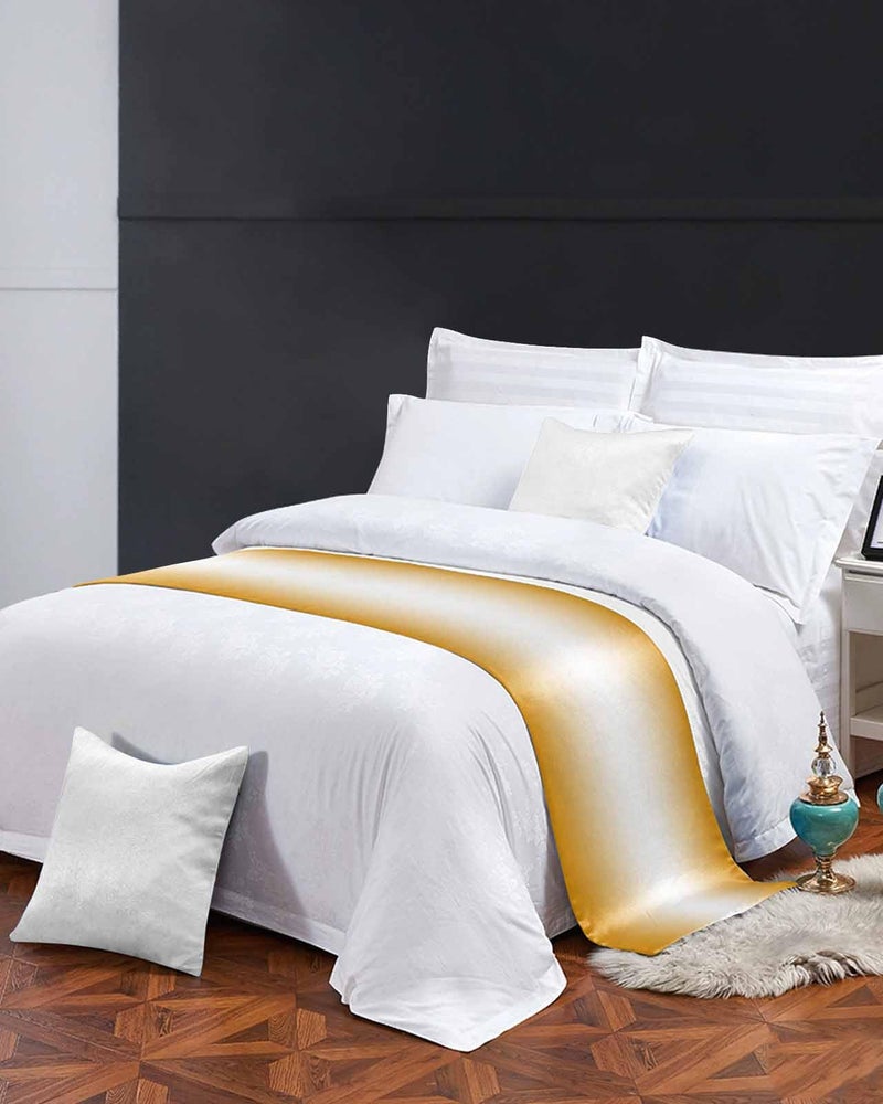 Orange Ombre Bed Runner 83x20 Inches for Queen Size Bed Decorative Throw - Image 4
