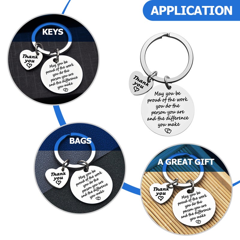 2pcs Stainless Steel Key Retirement Key Chain Gifts for Coworker Friends - Image 5