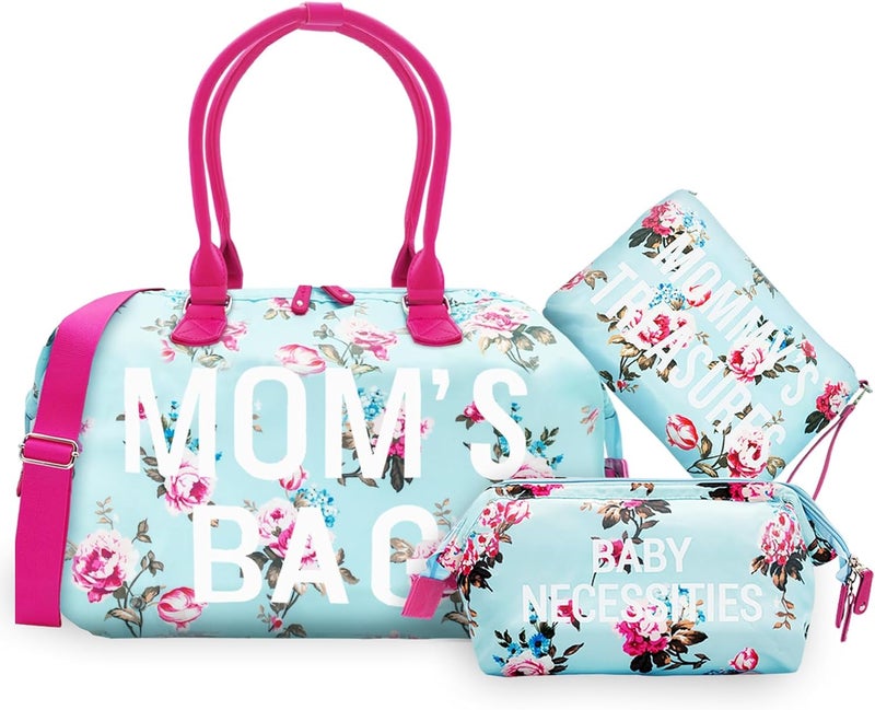 Printe Floral Mommy Diaper Bag Set - Image 1