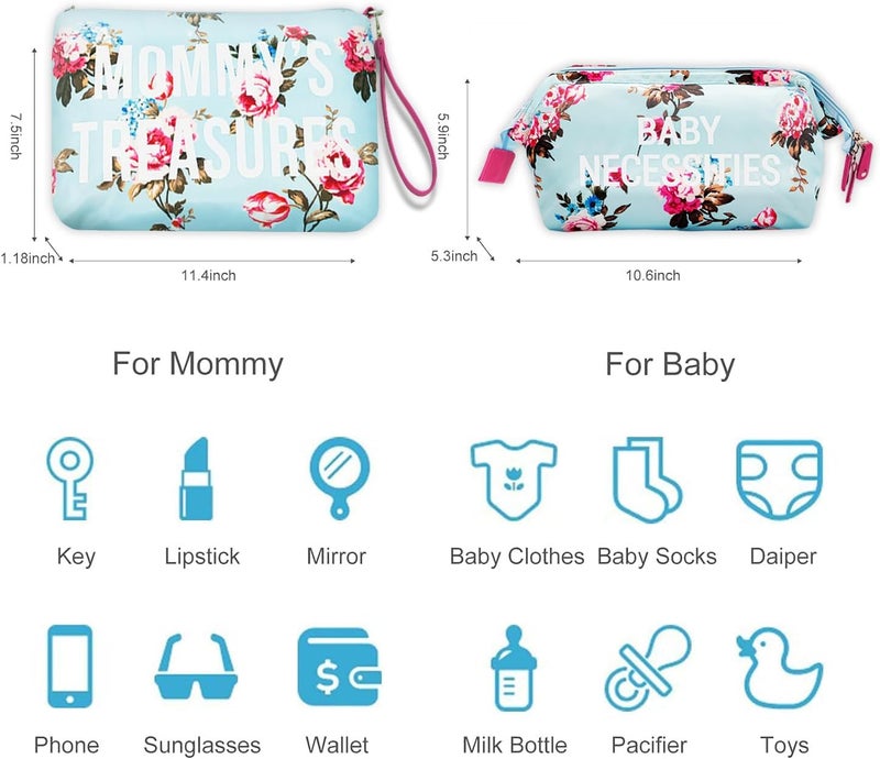 Printe Floral Mommy Diaper Bag Set - Image 4