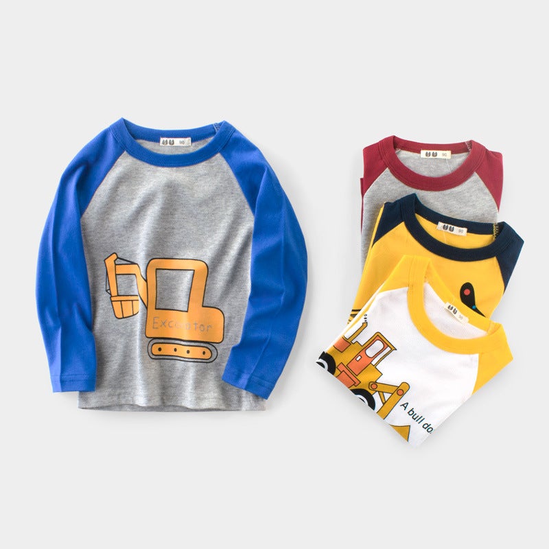 2024 Kidsren'S Clothing Autum New Bottoming Shirt Kidsren'S Korean Long-Sleeved Boy'S T-Shirt Baby Caring Shirt Boy'S Clothing - Image 4