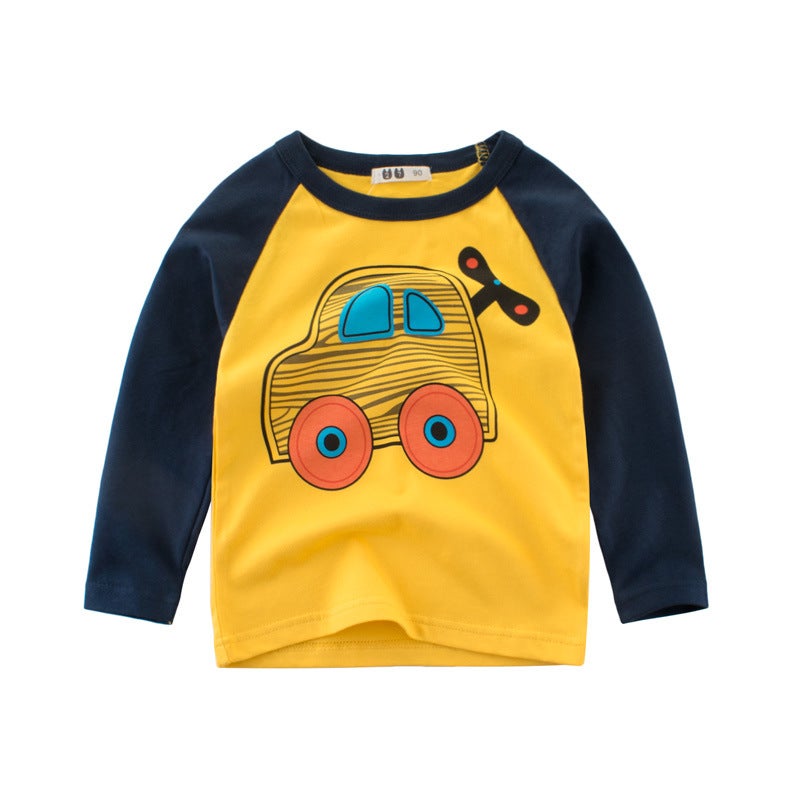 2024 Kidsren'S Clothing Autum New Bottoming Shirt Kidsren'S Korean Long-Sleeved Boy'S T-Shirt Baby Caring Shirt Boy'S Clothing - Image 2