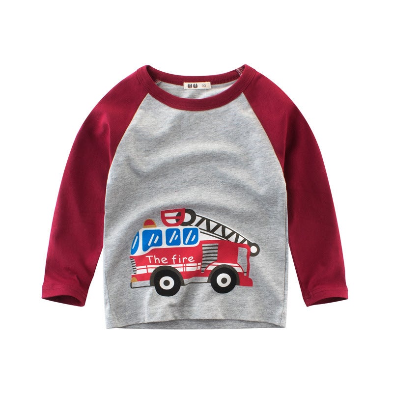 2024 Kidsren'S Clothing Autum New Bottoming Shirt Kidsren'S Korean Long-Sleeved Boy'S T-Shirt Baby Caring Shirt Boy'S Clothing - Image 1