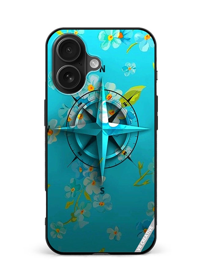 Protective Case Cover For Apple iPhone 16 Plus Compass Design Multicolour