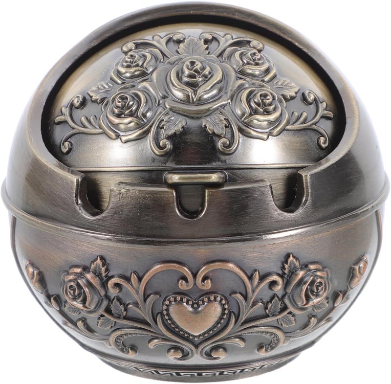 علبة سجائر مقاومة للرياح بلون الزيتون مع غطاء، تصميم دائري محمول للمنزل وغرفة المعيشة - Image 1