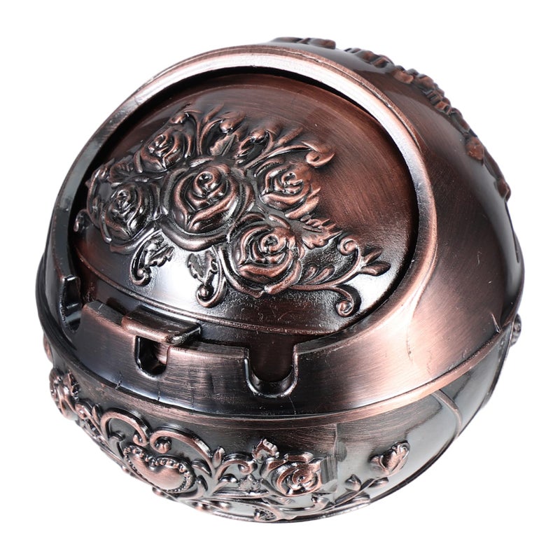 علبة سجائر مقاومة للرياح بلون الزيتون مع غطاء، تصميم دائري محمول للمنزل وغرفة المعيشة - Image 2