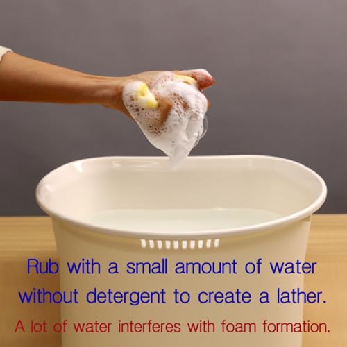 ecojain Disposable Scrub Sponge Contains Dried Detergent / Portable Pouch/ Small Size(12cmX10cm ±2cm),80Sheets / Cleaning Dishes Anytime,Anywhere / Portable Pre-soaped Wipe / No Need Detergent Yellow - Image 3
