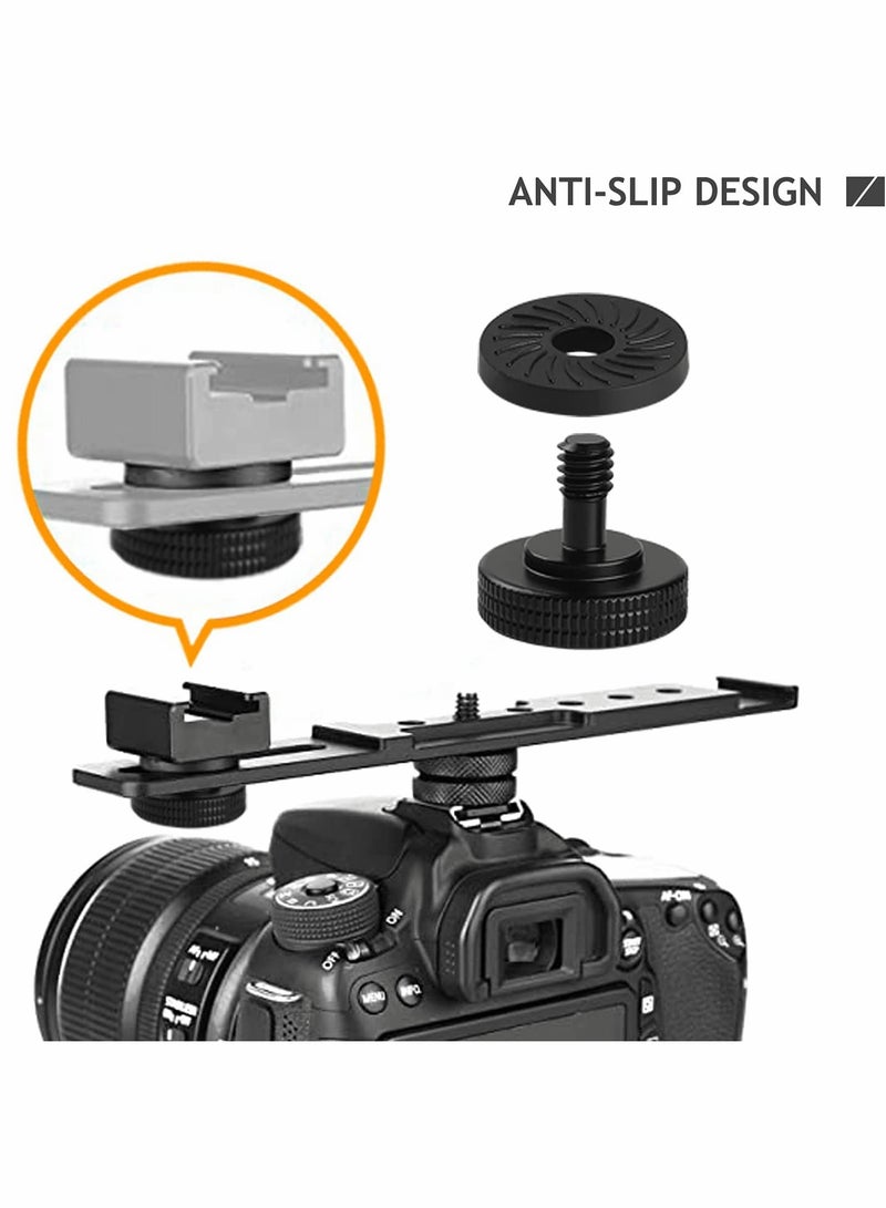 KASTWAVE Camera Holder Screw, Thumb Screw Camera Quick Release Adapter, with Rubber Pads, Tripod Screw Rubber Washers Female to 1/4"" Male Thumbscrew L Bracket Mount Thread for Camera Mounting Plate 2 Set - Image 2
