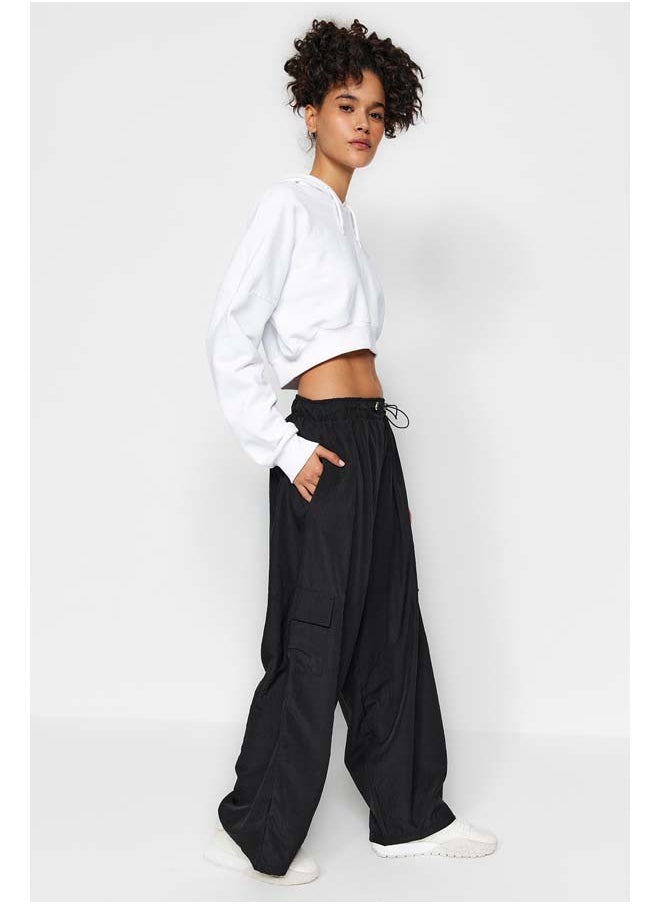 trendyol Black Parachute Fabric Adjustable Elastic Waist Knitted Sports Sweatpants THMAW24EA00014  - Image 3