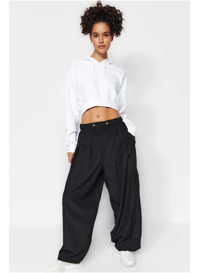 trendyol Black Parachute Fabric Adjustable Elastic Waist Knitted Sports Sweatpants THMAW24EA00014  - Image 1
