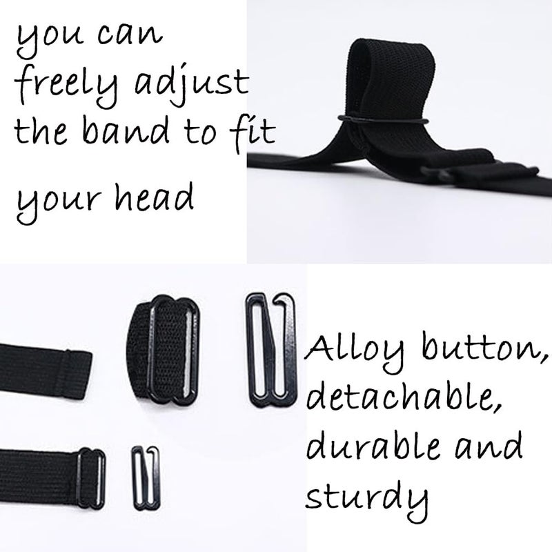 GELXGRIT 2 PCS Adjustable Elastic Band for Wigs Removable Wig Band Nonslip Wig Strap Black Elastic Bands for Glueless Wig Making Wig Cap Accessories - Image 3