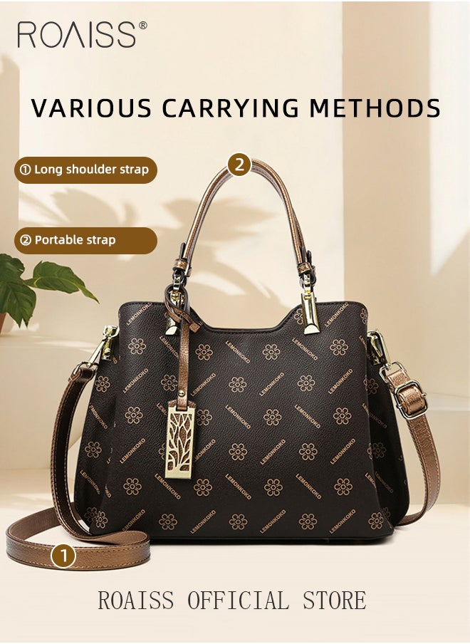 Premium Pattern Tote Bag for Women PVC Wear Resistant Large Capacity Casual Commuting Handbag Retro Fashion Shoulder Crossbody Bag with Exquisite Hardware Decorative Pendant and Multiple Compartments - pzsku/Z780797F25166B7DD9A55Z/45/_/1722249149/a6f7e9fb-b966-4beb-94ac-d93039026447