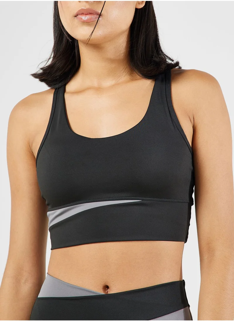 FRWD Contrast Trim Sports Bra & Biker Short Set